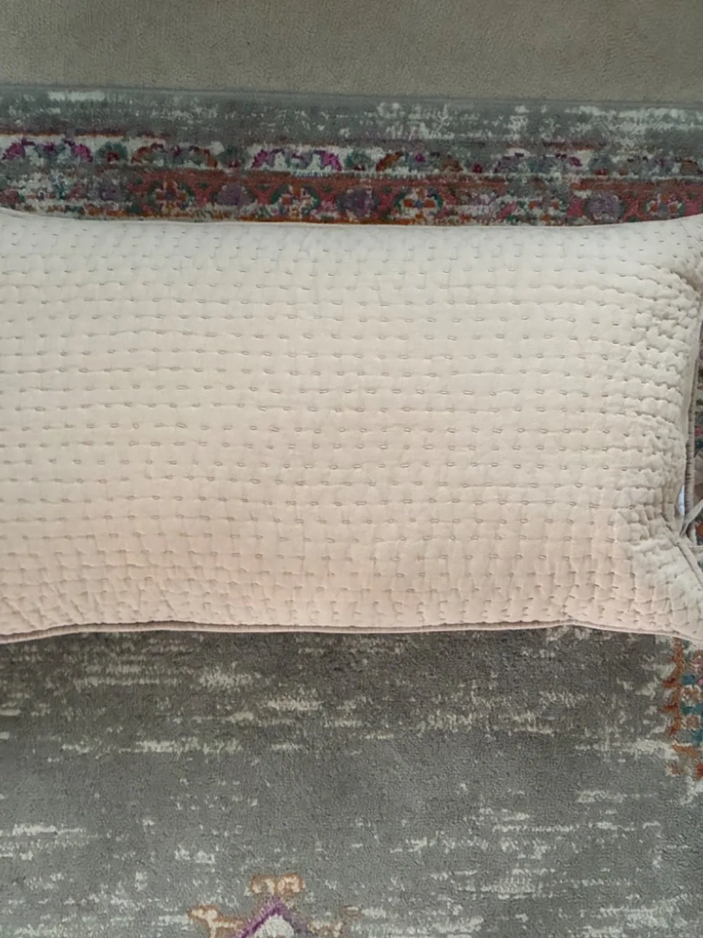 Pottery Barn Pickstitch King Pillow Shams Cotton Linen